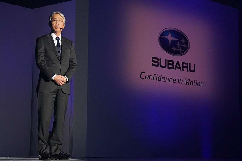 次期社長候補として策定中の中期経営ビジョンについて話した株式会社SUBARU 専務執行役員 中村知美氏