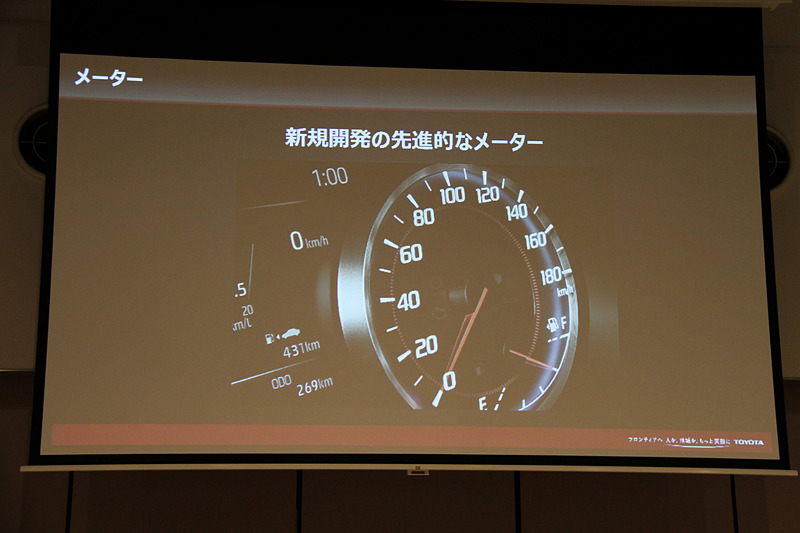 メモリや文字が浮いているように見える先進的なメーターを採用