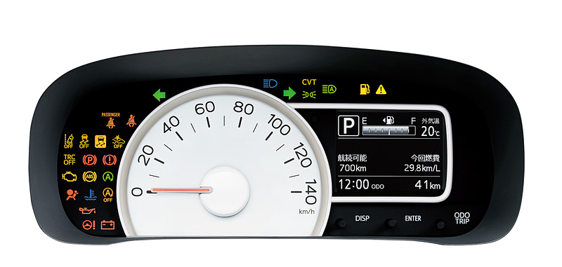 X“SA III”に設定される単眼メーター（盤面発光［ホワイトメーターリング付］）