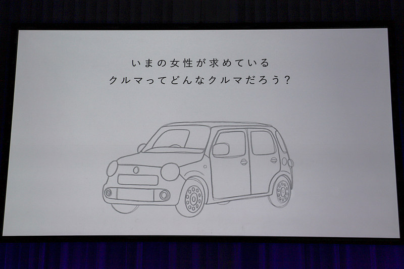 ミラ トコットの開発に関わった女性プロジェクトの紹介ムービーが上映された