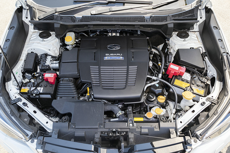 Advanceに搭載される「e-BOXER」は、最大出力107kW（145PS）/6000rpm、最大トルク188N･m（19.2kgf･m）/4000rpmを発生する水平対向4気筒DOHC 16バルブ デュアルAVCS 2.0リッター直噴「FB20」型エンジンに、最高出力10kW（13.6PS）、最大トルク65N･m（6.6kgf･m）を発生するモーターを組み合わせる