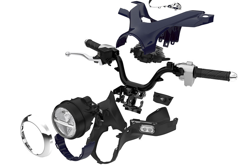 ハンドルは“鳥が翼を広げたような形状”となっている