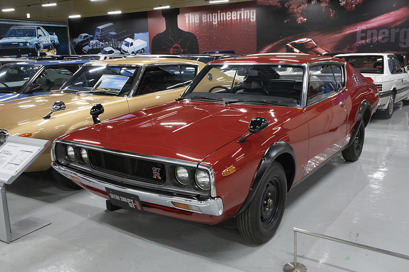1973年式のスカイラインH/T 2000GT-R。KPGC110型。製造期間が短く、200台ほどしか生産されていない稀少なクルマ