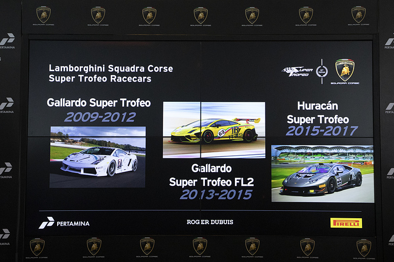 ランボルギーニ スクアドラ・コルセが手がけたスーパートロフェオ用のレースカー。2009年に「ガヤルド スーパートロフェオ」、2013年に第2世代のガヤルド スーパートロフェオ、2015年からウラカン スーパートロフェオとなった