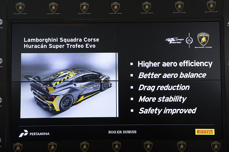 2018年からレース投入したウラカン スーパートロフェオ EVO。「新しいレーステクノロジーを取り入れたイノベーター」とフリン氏は表現した