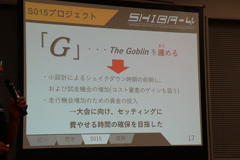 小さく力強い「The Goblin」の「S014」を磨き上げた「G」がS015のコンセプト