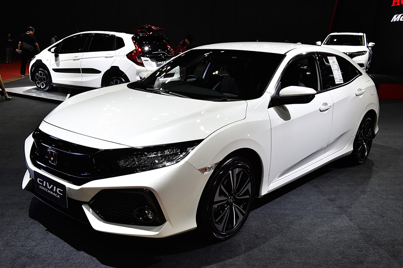 シティ（日本名：グレース）（左）、シビック（中央）、CR-V（右）なども展示されていた