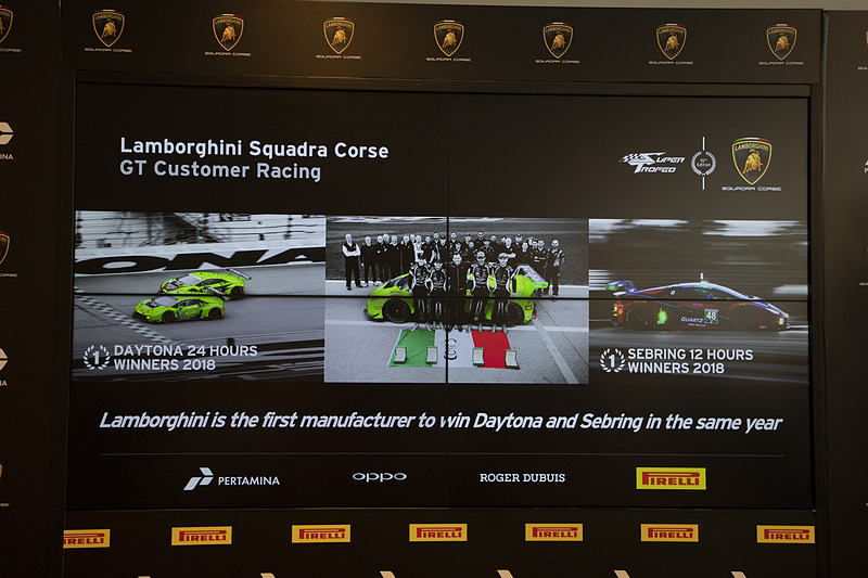 2018年のデイトナ24時間とセブリング12時間でウィナーに。自動車メーカーとしてこの2つのレースで勝利したのはランボルギーニだけだという
