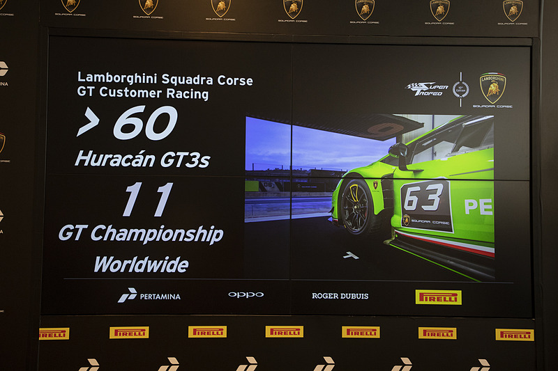 2018年は60台のウラカン GT3が世界で11のチャンピオンシップを戦っているとのこと