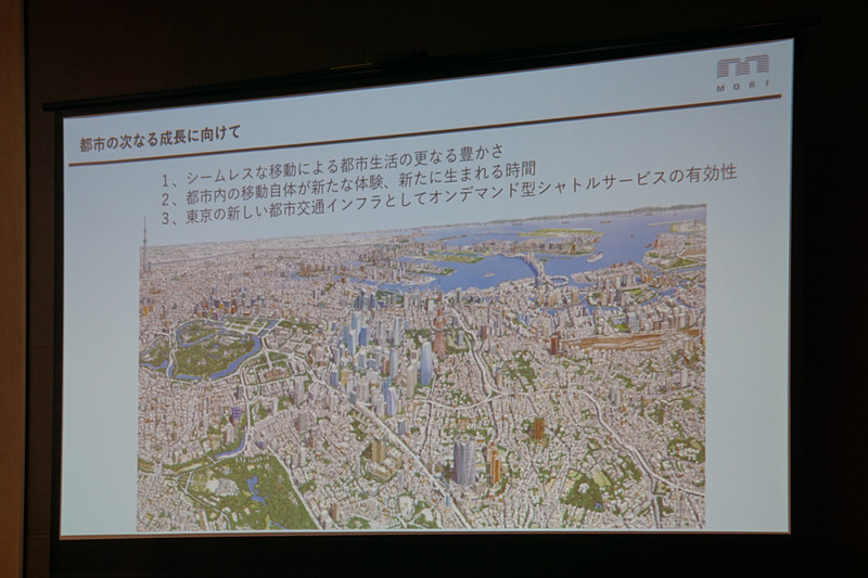 記者会見では実証実験はライドシェア事業に参入を目的としたものでなく、不動産価値向上に向けた取り組みとの位置付けを強調した