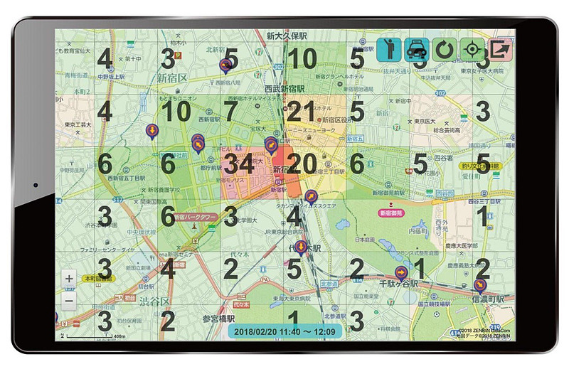 乗客獲得確率の高い予測ポイントなどを表示
