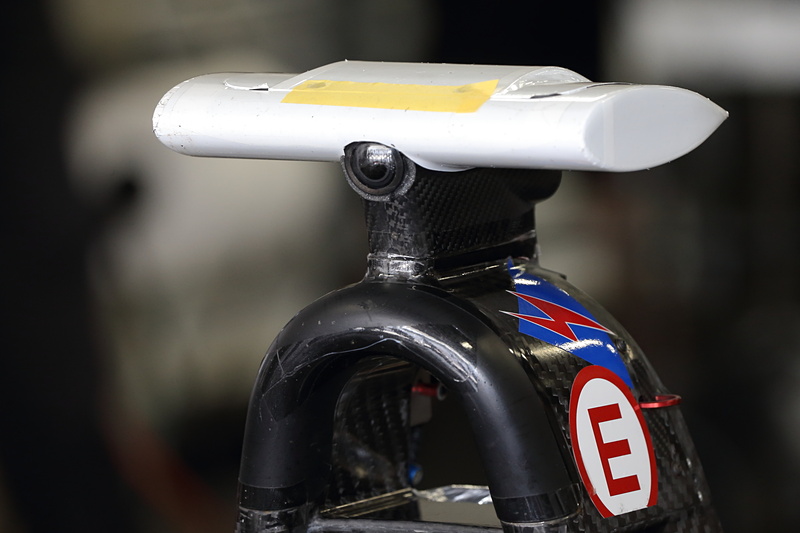 車載カメラのテストも行なっていた。ホンダエンジン搭載車が従来より使っているソニーのアクションカム、トヨタエンジン搭載車が同じくソニーのサイバーショット「DSC-RX0」を装着していた