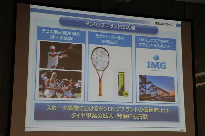 テニス用品の分野でダンロップブランドを活用し、ブランド価値の向上と事業の最大化を図る