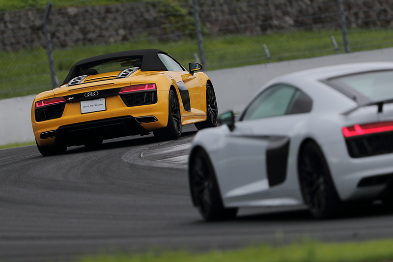 富士スピードウェイで行なわれたAudi Sportのラインアップ試乗会。R8、TT RS、RS 5、RS 3といった高性能モデルをフルコースで試乗できた