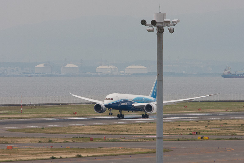 2015年6月22日にセントレアへ里帰りフライトを行なったボーイング 787初号機。同年7月7日にボーイングからセントレアに寄贈された