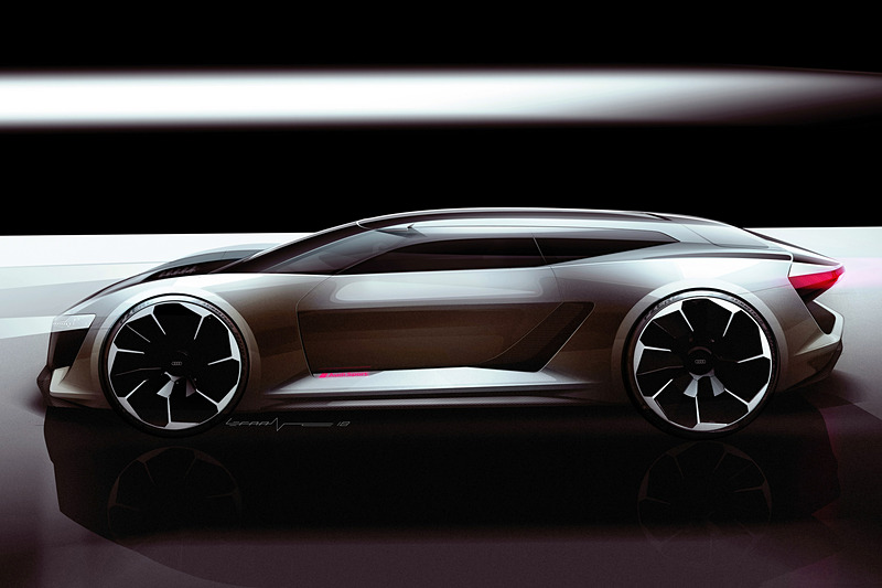 Audi PB18 e-tron コンセプトのスケッチ