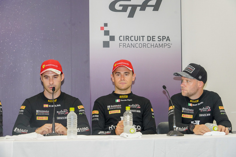 27号車 HubAuto Corsaの3人のドライバー、左からミゲル・モリーナ選手、ダビデ・リゴン選手、マット・グリフィン選手