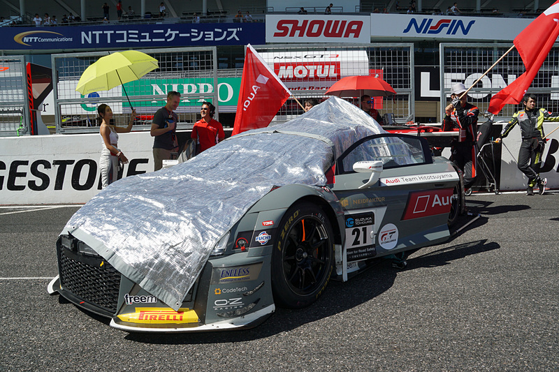 予選9位：21号車 Audi Team Hitotsuyama（Audi R8 LMS、リチャード・ライアン/富田竜一郎/アレッシオ・ピカリエロ組）