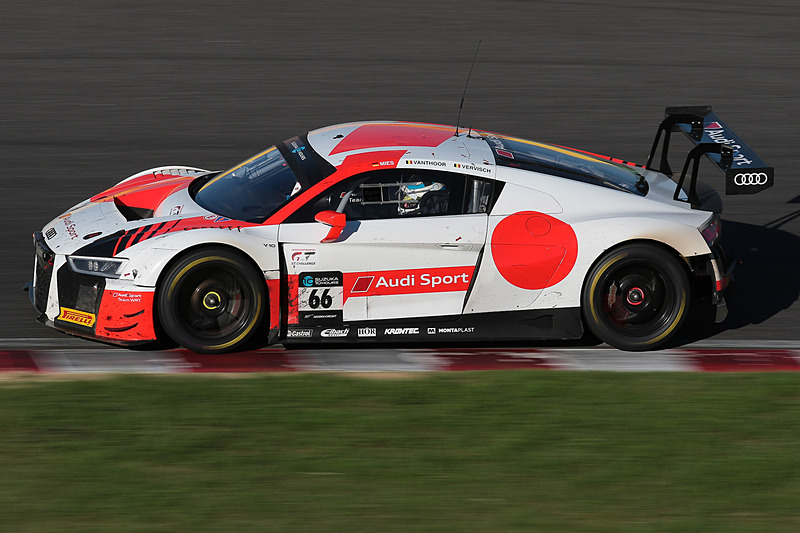 66号車 AUDI SPORT TEAM WRT（Audi R8 LMS、クリストファー・ミース/ドリス・バンスール/フレデリック・ヴェルビッシュ組）