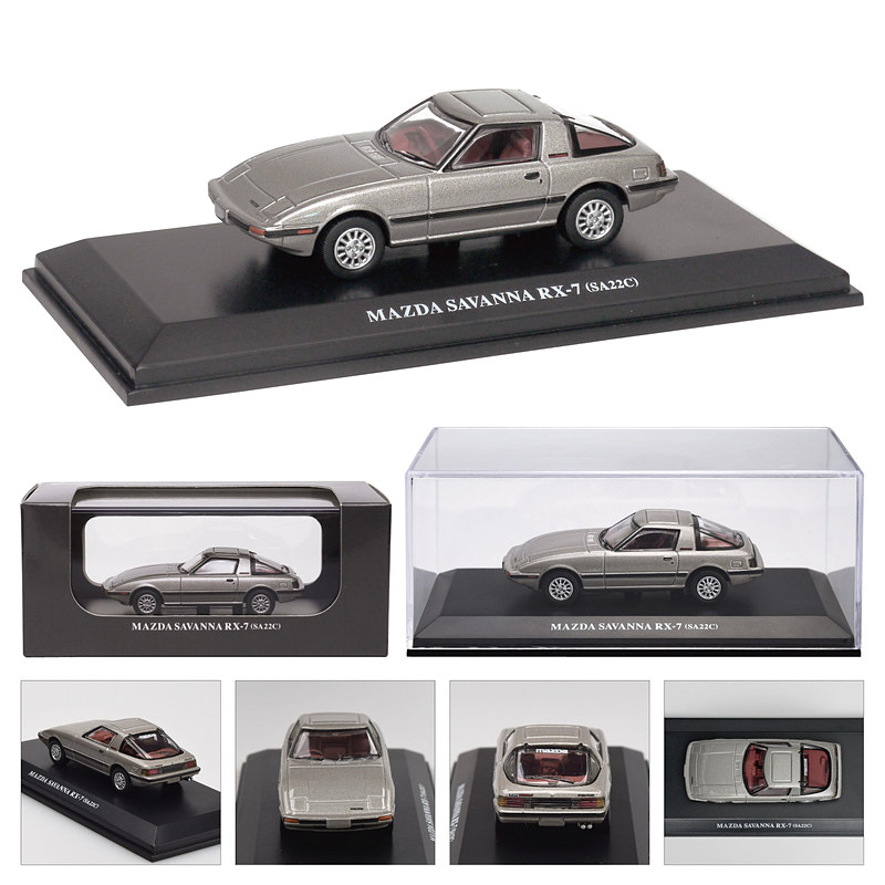 「名車コレクションフレーム切手セット マツダ サバンナ RX-7編」ではフレーム切手、ミニカー本体に加え、ケース、ミニカー用パッケージ、台座、特製BOXがセットになる