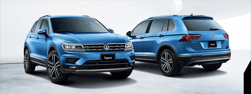 ティグアン TDI 4MOTIONは「Comfortline」（左）、「Highline」（中）、「R-Line」（右）の3グレード展開