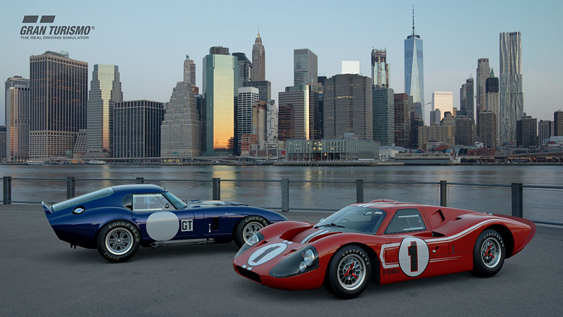 8月アップデートで追加された「シェルビー コブラ デイトナクーペ '64」（左）と「フォード Mark IV Race Car '67」（右）