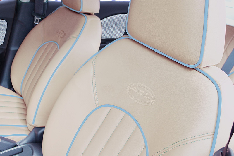 シートのステッチやパイピングなどにも、ボディカラーとお揃いの色が用いられる
