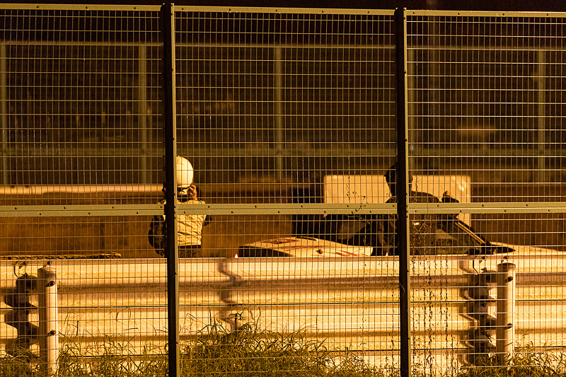 1コーナーの先で停止した