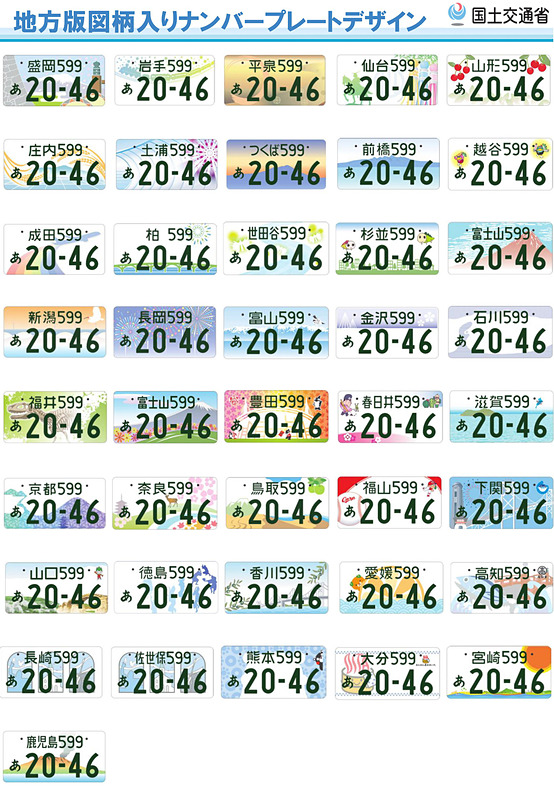 41地域に導入される地方版図柄入りナンバープレート