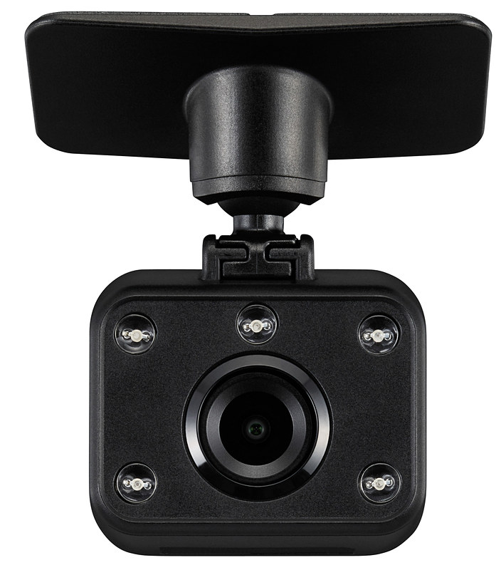 DRV-MP740で採用する車室内撮影用の2ndカメラ。カメラの周囲に5つの赤外線LEDを設置する