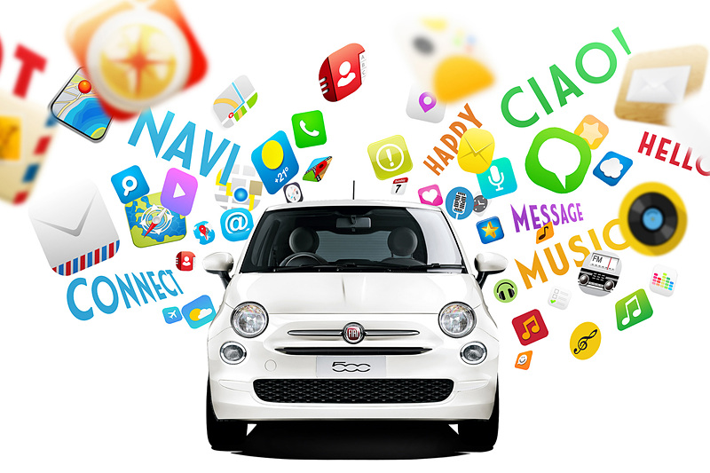 フィアット「500」のインフォテインメントシステム「Uconnect」が「Apple CarPlay」と「Android Auto」に対応
