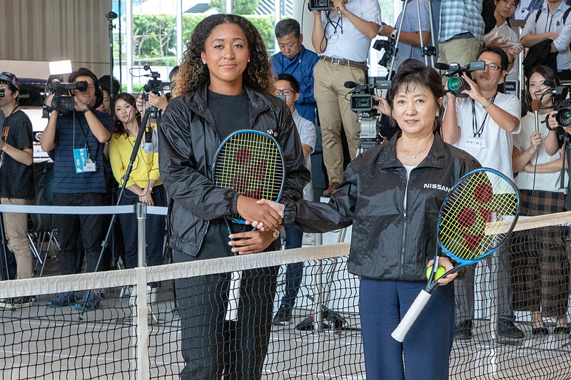 日産グローバル本社ギャラリー内の特設コートでのショートラリーの様子
