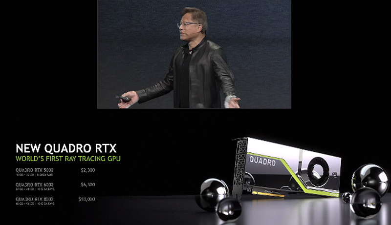 グランドプリンスホテル新高輪 国際館パミールで基調講演を行なうNVIDIA ジェンスン・フアンCEO。Youtube版はマルチ画面で構成され、字幕も表示できるの