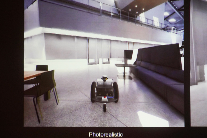 写真のようにリアルなシミュレーション画面。Unreal Engine 4を使ってリアルタイムで描画されている