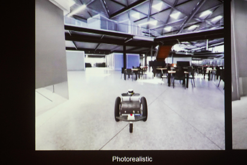 写真のようにリアルなシミュレーション画面。Unreal Engine 4を使ってリアルタイムで描画されている