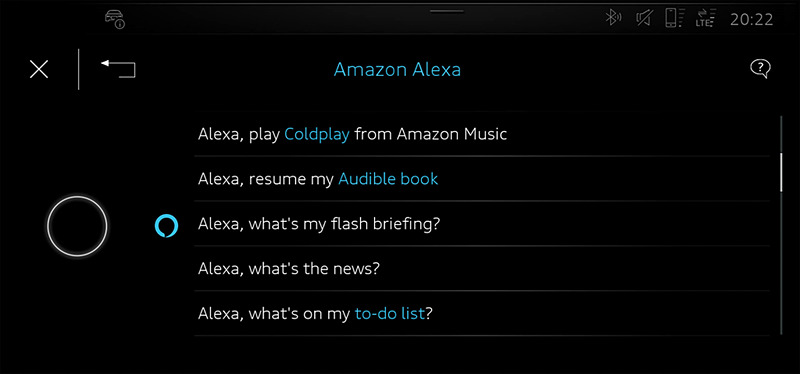 e-tronの車内で音声サービス「Alexa（アレクサ）」を利用可能
