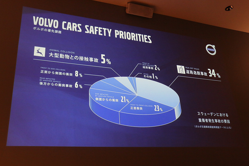 スウェーデン国内における事故での重傷者発生の要因。前出の日本のグラフとは内容がかなり異なっている