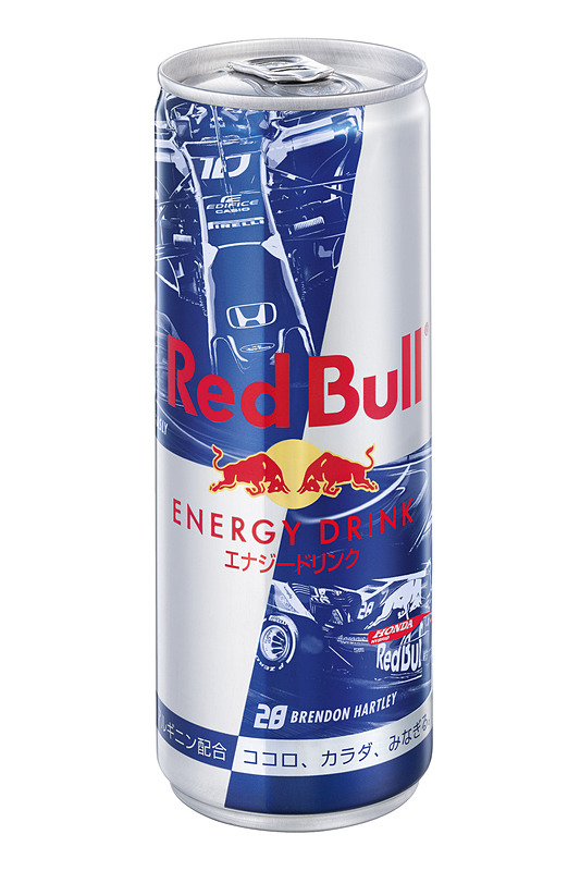 「Red Bull Toro Rosso Honda」のマシンがデザインされたオリジナル缶