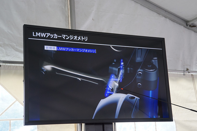 LMWアッカーマン・ジオメトリを採用するステアリング機構