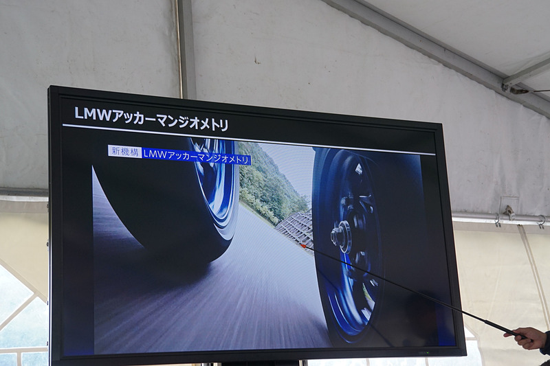 LMWアッカーマン・ジオメトリを採用するステアリング機構