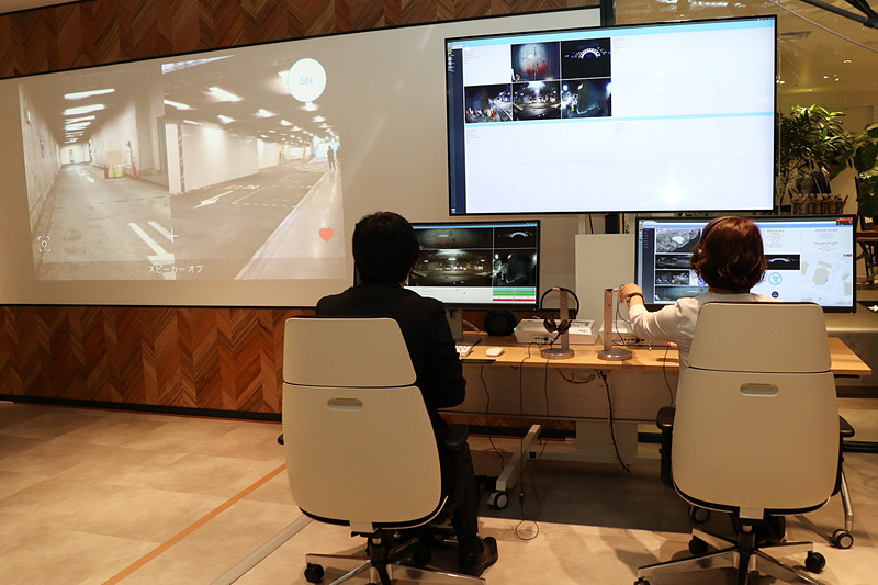 日本初となる自動運転車のトラブル対応サービス研究拠点「コネクテッドサポートセンター」開所式では、実証実験のデモも公開された