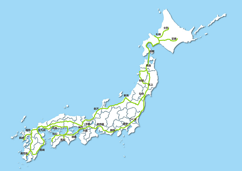 Cruise4U「ハンズオフジャパンツアー」ルート