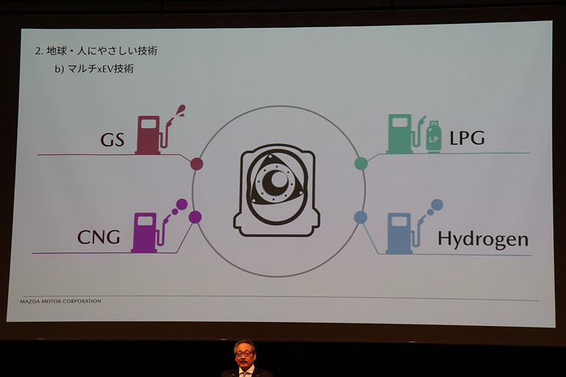 多彩な燃料を利用でき、CO2削減に寄与するほか、被災地などでの「緊急給電モビリティ」で社会貢献も可能になると藤原氏