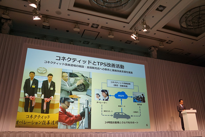 トヨタのコネクティッド戦略における「3本の矢」や、それに向けた取り組みを示すスライド