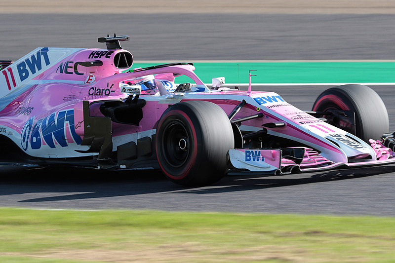 フォースインディア勢はトロロッソ・ホンダを抜いてポイント圏内へ、ペレス選手は7位に