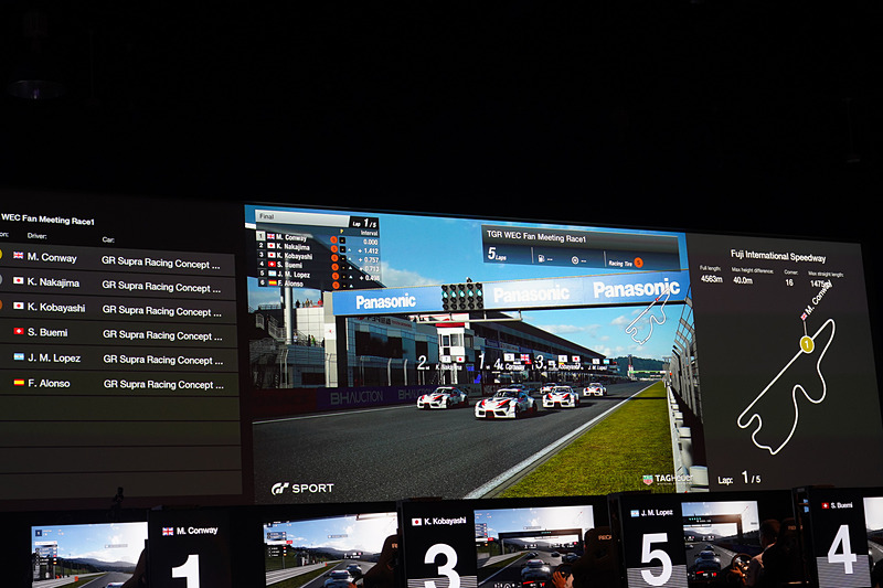 6人によるレースがスタート。同じマシンで1コーナーに飛び込んでいくというまさにドリームレース