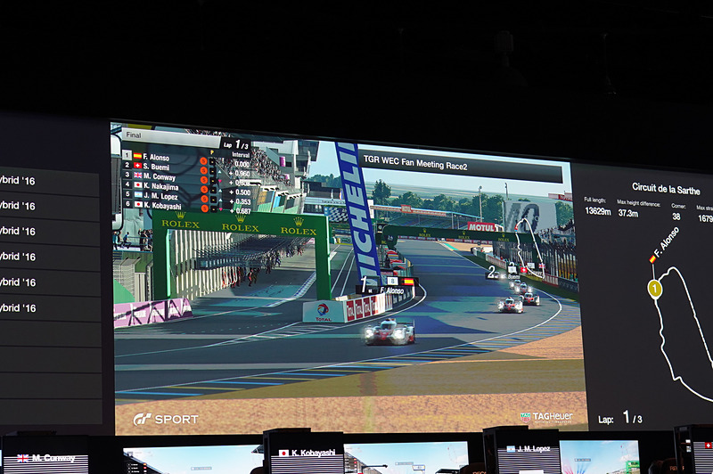 6台のTS050によるローリングスタート、こんなレースを実際に見てみたい