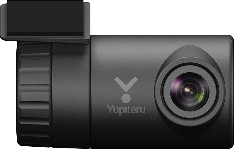 前後共にブラケット一体式でディスプレイを持たないスタイルを採用。フロントカメラ（上段）は横長デザインとしてドライバーの視界を遮りにくい形状としている