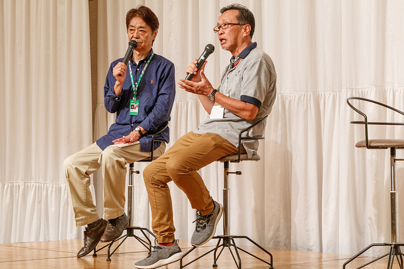 前半は原富治雄氏と今宮純氏のトークショー