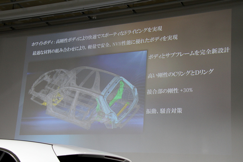 ボディシェルは最適な材料の組み合わせにより、軽量で安全、NVH性能に優れたボディを実現